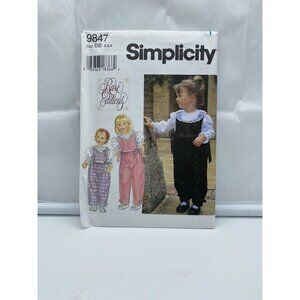 Simplicity 9847 Sew Pattern Toddler Romper Leg Snaps Scoop Neck Top 2-4 UC FF